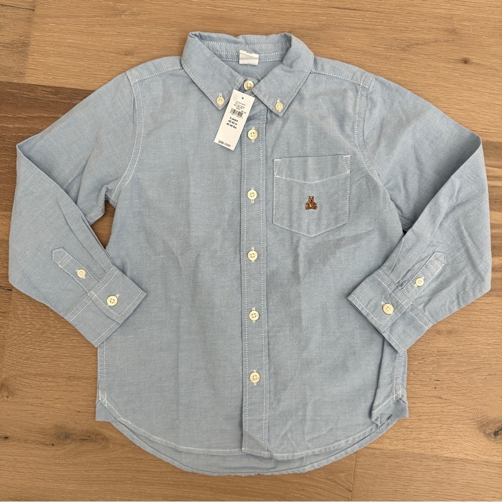 Baby GAP Blue Oxford Kids Button-Down Shirt size 5 NWT Boy’s